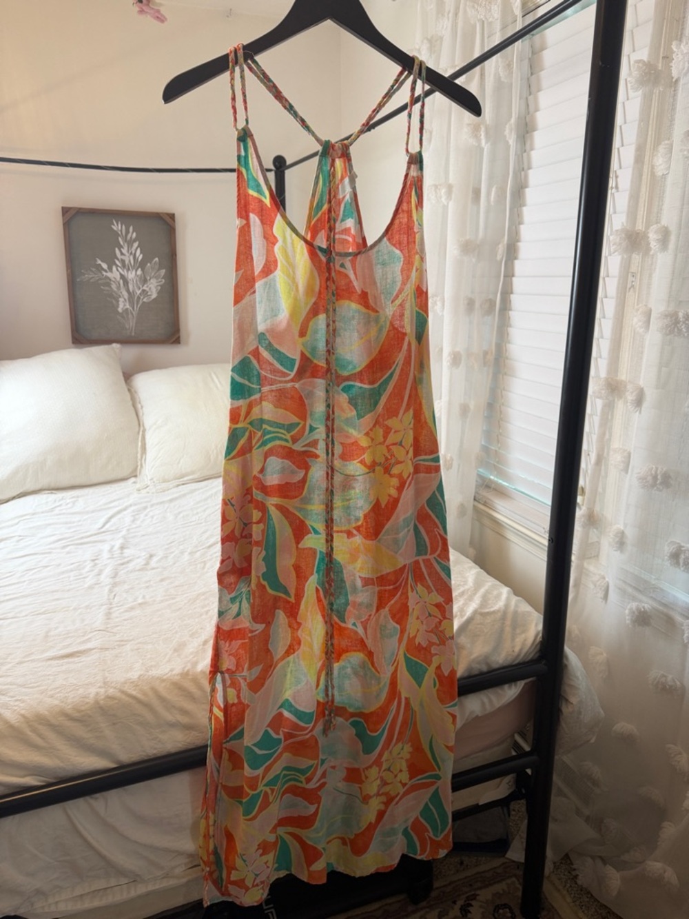 Cynthia Rowley Colorful Floral Maxi Slip Dress  beach cover-sz S